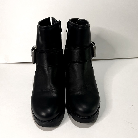 Van Dalen Chelsea Black Ankle Boots with Silver Buckle - Picture 4 of 8